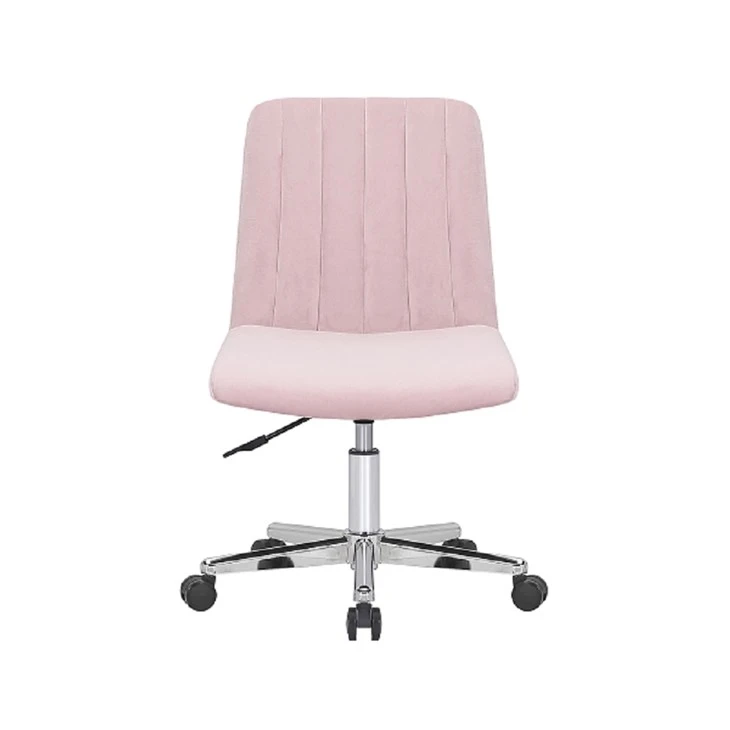 Cadeira giratória de veludo rosa