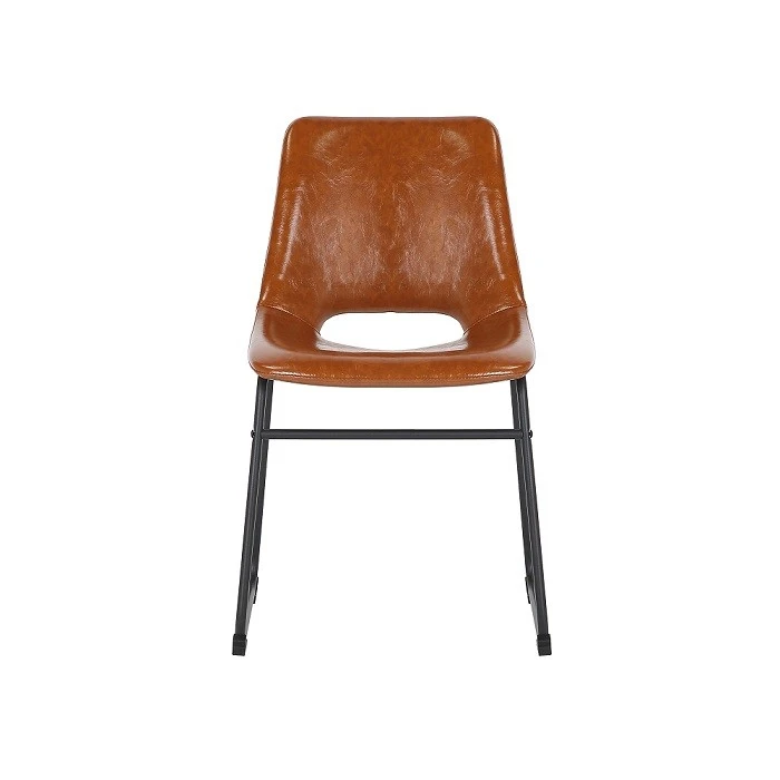 Novo modelo de cadeira de jantar com capa de PU com pernas de metal