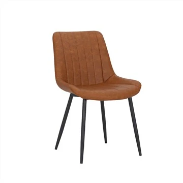 Cadeira de jantar ergonômica com couro vintage