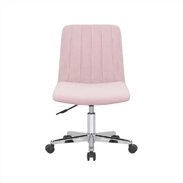 Cadeira giratória de veludo rosa