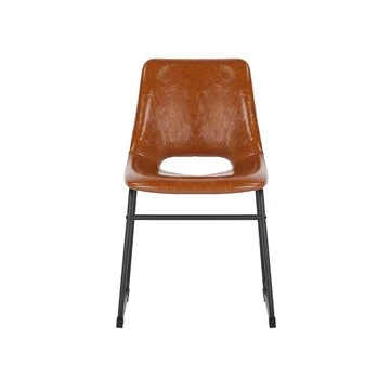 Novo modelo de cadeira de jantar com capa de PU com pernas de metal