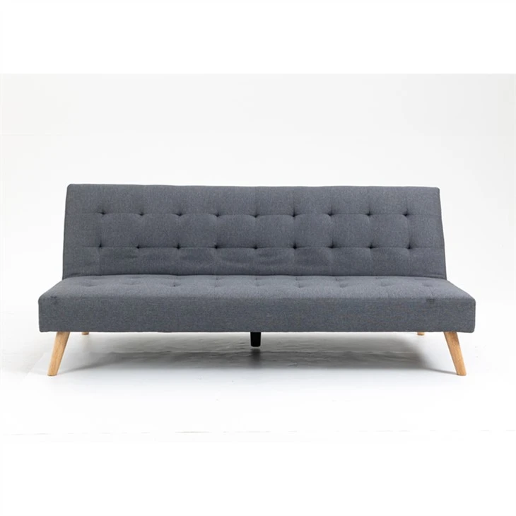 Sofá cama de linho simples cinza moderno