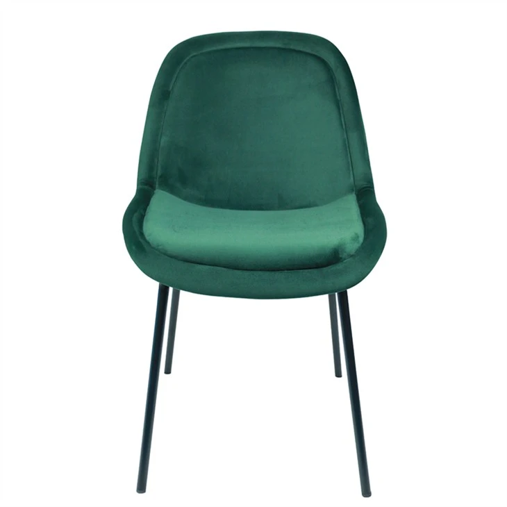 Cadeira de jantar moderna vintage de veludo verde esmeralda