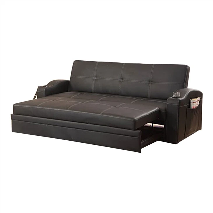 Sofá-cama dobrável de couro PU