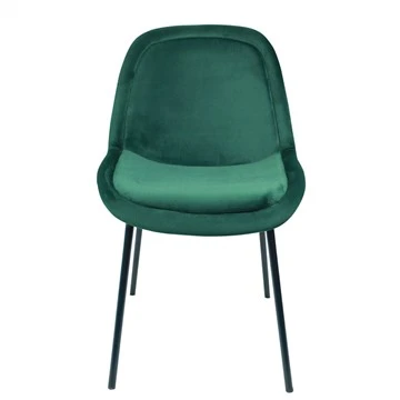 Cadeira de jantar moderna vintage de veludo verde esmeralda