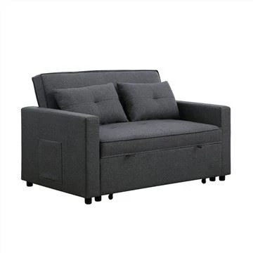 Sofá-cama Futon estofado em linho Partner