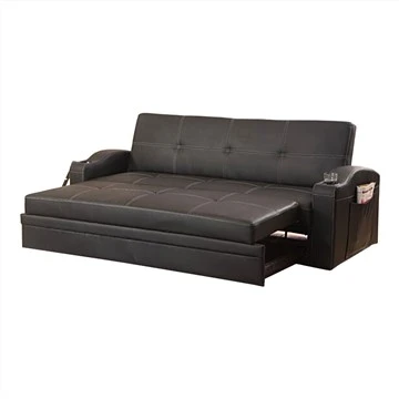 Sofá-cama dobrável de couro PU