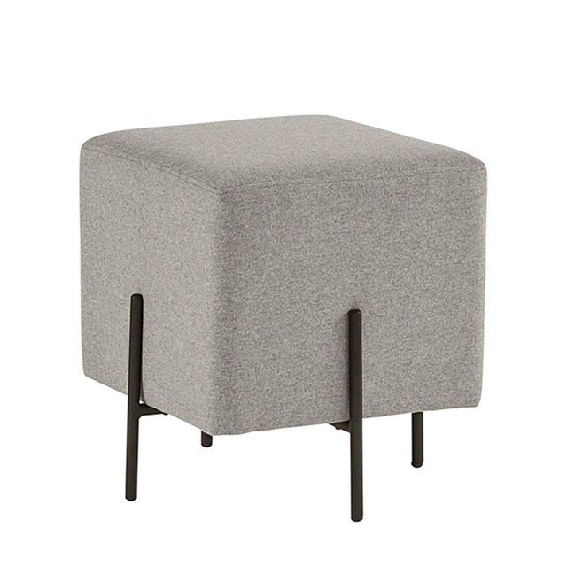 Banqueta otomana quadrada com perna de metal