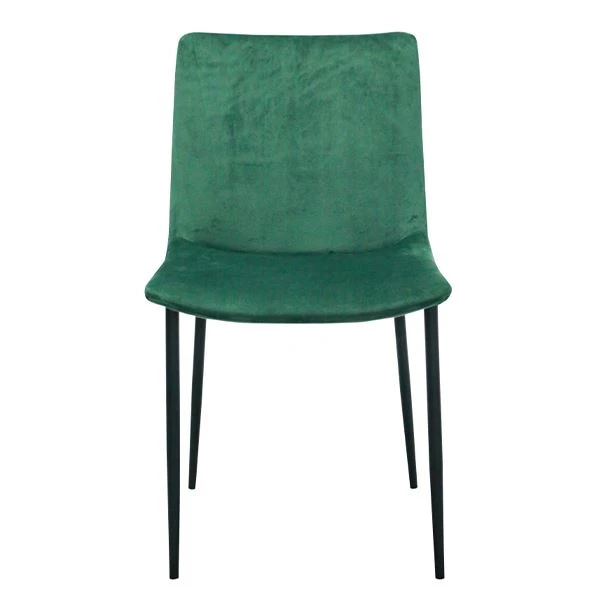 Cadeira de sala de jantar com capa de tecido de veludo sem apoio de braço